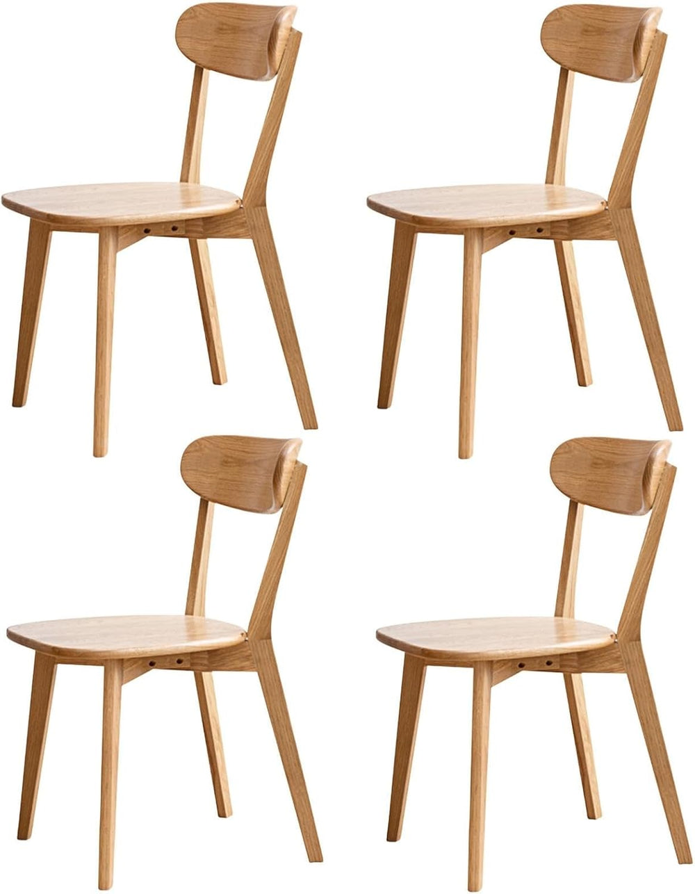 Oak Dining Chairs, Kitchen Chairs, 100% Solid Wood Modern Dinner Chair with C...