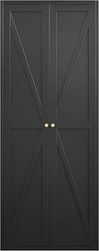 DSHADE Metal Kitchen Pantry Cabinet w/Adjustable Shelves, 2-Door Tall Steel Locker Heavy-Duty Freestanding Storage Organizer for Kitchen/Living Room/Dining/Office (Black)