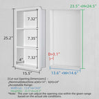 Recessed Medicine Cabinet No Mirror - 14x24 Bathroom Storage Wall Cabinet with 2 Shelves, 304 Stainless Steel Shower Niche, Matte White Waterproof for Bathroom, Toilet, Vanity