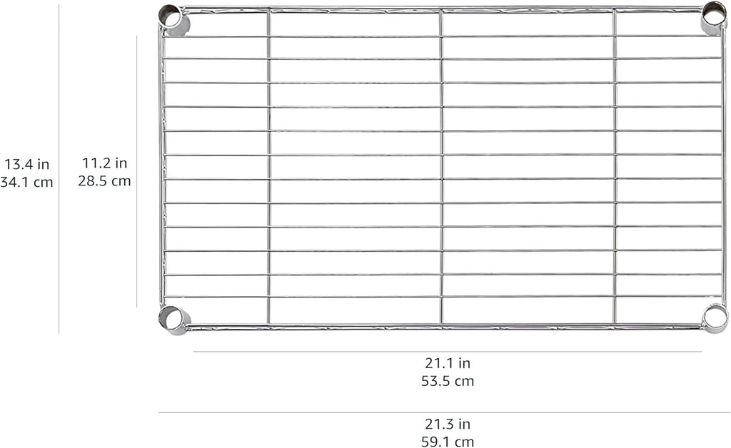 Amazon Basics 4-Shelf Adjustable, Storage Shelving Unit, (200 Pound Loading Capacity per Shelf), Steel Organizer Wire Rack, 13.4"D x 23.2"W x 48"H, Chrome