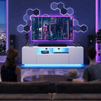 WLIVE Modern TV Stand for 65 Inch TV, Entertainment Center with LED Lights & Large Storage Cabinets, Sturdy Media Console for Living Room, Bedroom, Gaming(White)