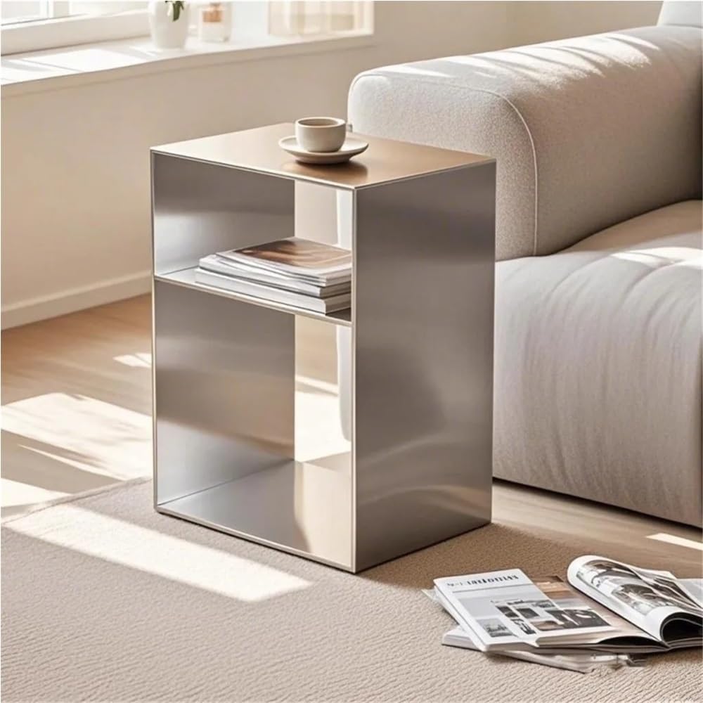 3-Layer Metal Storage Side Table, Square Sofa Side Tables, Simple End Table, ...