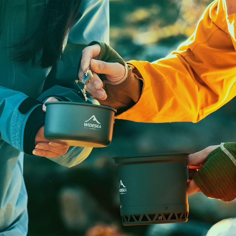 widesea Camping Cookware Outdoor Pot Pan Cooking Equipment Heat Exchange Desi...