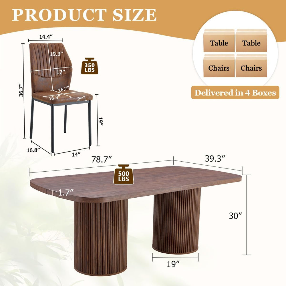 79" Dining Table Set for 10,Large Rectangular Kitchen Table Set for 10 w...