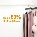 TOPIA HANGER 2 Pack Bra Hanger with 2 Pack Leggings Organizer, 2-in-1 Space Saving Hanger Neatly Store Max 40 Bras and 20 Leggings, Pants Jeans Shorts Skirt Tank Top Hangers for Closet Black CT77B