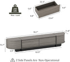 78.7'' Modern TV Stand for 55-85 Inch, Long Wooden TV Console with Drawers, Modern Entertainment Center with Large Storage, Curved Round Edge Media Cabinet for Living Room, Bedroom, (Grey)