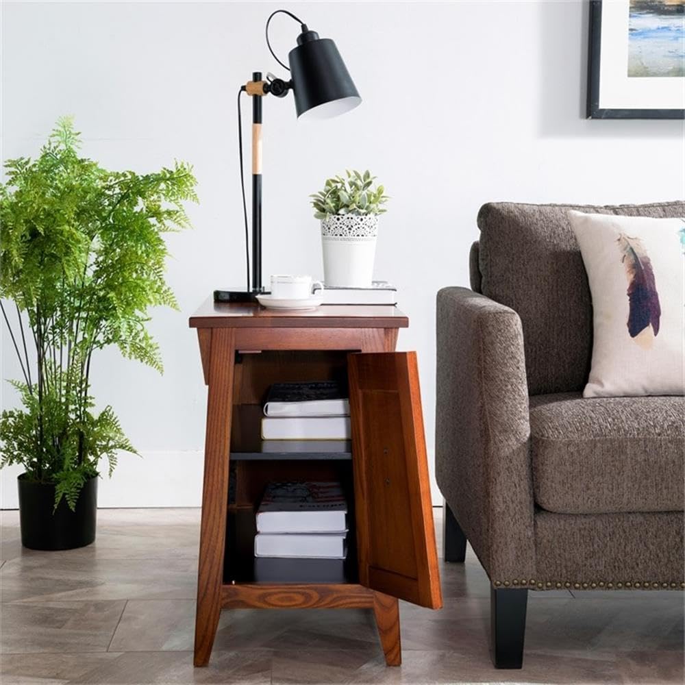 MAKLAINE Mission Cabinet Wood End Table, 24" H x 15" W x 24" D...