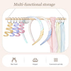 SNOWSTAR Macrame Hair Claw Clip Organizer with10 Metal Rings,Hanging Hair Clip Holder and Storage for Women Girls,Claw Clips Hanger Home Decor for Wall,Door,Closet