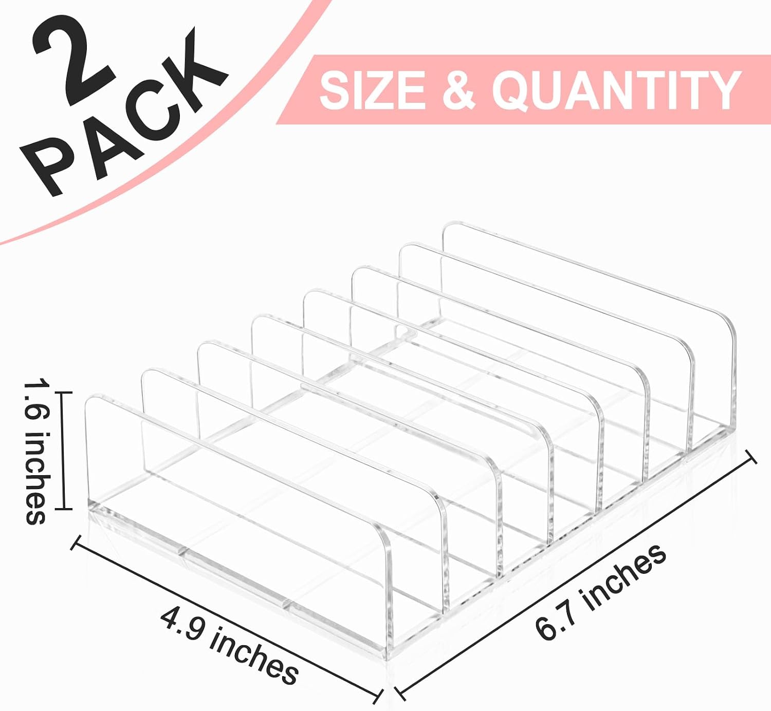 Vowcarol CD Holder 2 Pack, Clear Acrylic CD Organizers, CD Display Rack Holds up to 14 Standard CD Cases for Media Shelf Storage and Organization