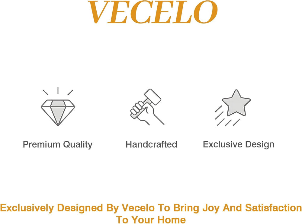 VECELO Modern Side Table, Round Small End Table, Exclusively Designed Hand-Cr...