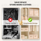 Ultra Space Saving Self Compression Organizer, 2026 Upgraded Space Saving Self Compression Organizer for Comforters, Blankets, Bedding, Portable Heavy Duty Moving Bags Storage Tote for Space Saving