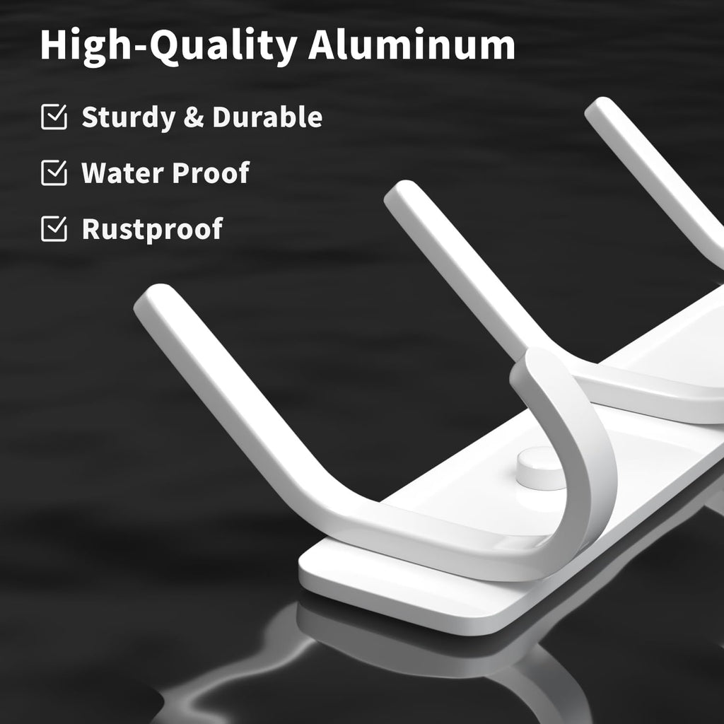 Coat Rack Wall Mount Hooks - 15 Inch Matte White Metal 6-Hook Organizer Wall Mounted, Modern Kids Room, Entryway & Bathroom Hanger for Beach Towels, Coats, Purses, Bags (2 Pack)