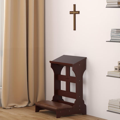 Prayer Bench Kneeler, Wooden Prayer Kneeler for Home, Prayer Bench for Kneeling at Home, Church Prayer Bench Stool Table with Cushion
