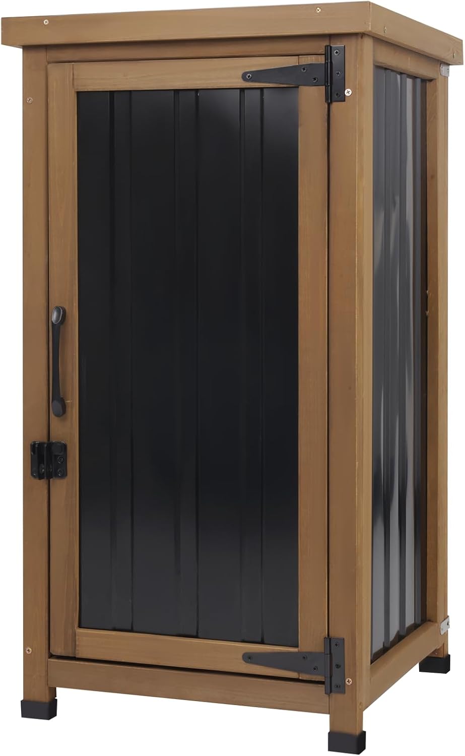 Outdoor Storage Cabinet Waterproof with Metal Top, Wooden Potting Bench Table...