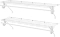Closet Shelves Wall Mounted with Hanging Rod, 2 Pack 4 ft x 12 in White Wire Shelving Kit, Metal Wall Shelf Organizer for Home, Pantry, Laundry Room Storage