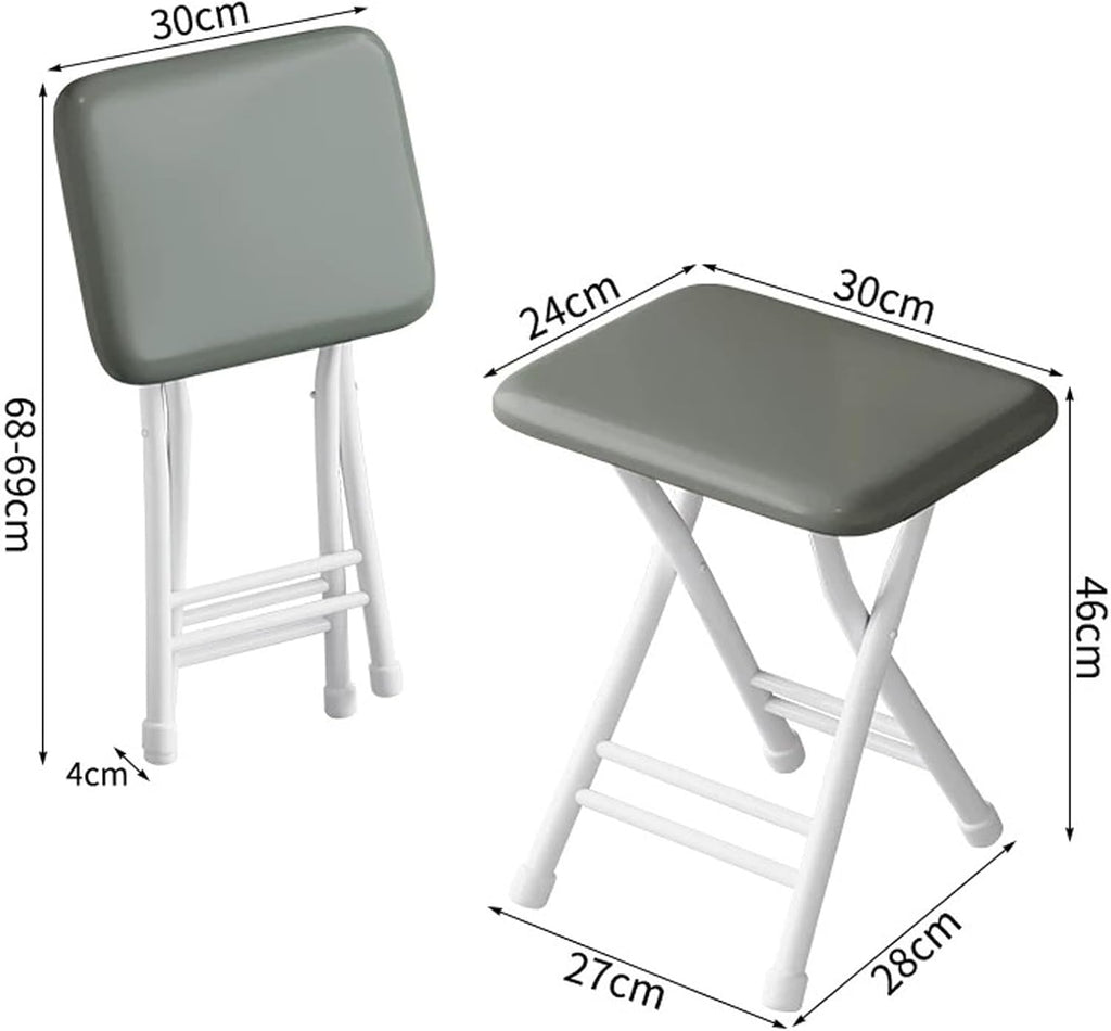 Stackable Kitchen Stools, Folding Chairs, Commercial Event Seat, Comfortable Cushion, for Patio, Picnic, Parties, Home, Office(Green,White Frame)