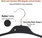 Belt Hanger, Tie Rack for Closet, Sturdy Belt Organizer with 360 Degree Swivel, 11 Large Sturdy Belt Hooks, Non Slip Rubberized Belt Rack, Black