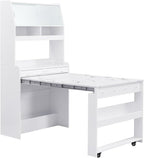 Merax Sideboard Buffet Cabinet with Foldable Dining Table, Multifunctional Cupboard with Storage Shelf and Hooks, for Small Places,Studio, Apartment