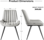Nalupatio Modern Dining Chairs Set of 4, Comfy Dining Room Chairs with Thick Cushions, Upholstered Fabric Kitchen Side Chairs with Metal Legs, Grey