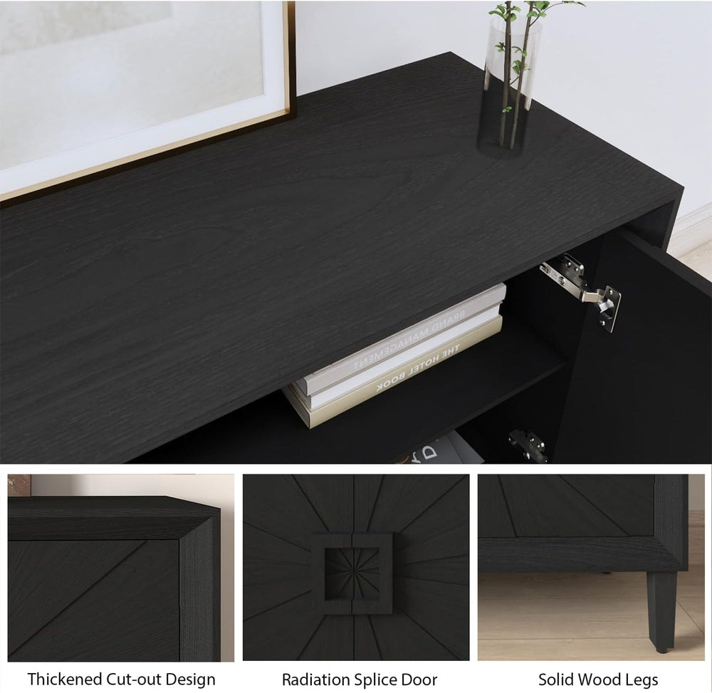 Large Buffet Sideboard Cabinet with Storage,60" Modern Cedenzas Buffet T...