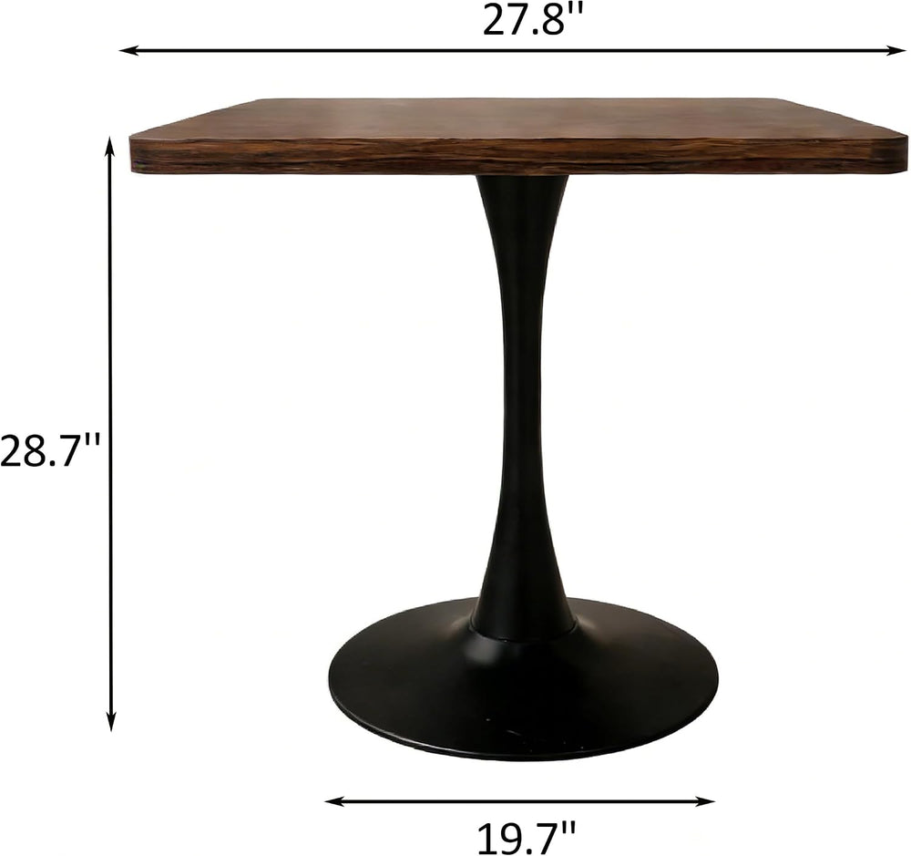 27.6" Square Dining Table, Modern Tulip Pedestal Table with Smooth MDF S...