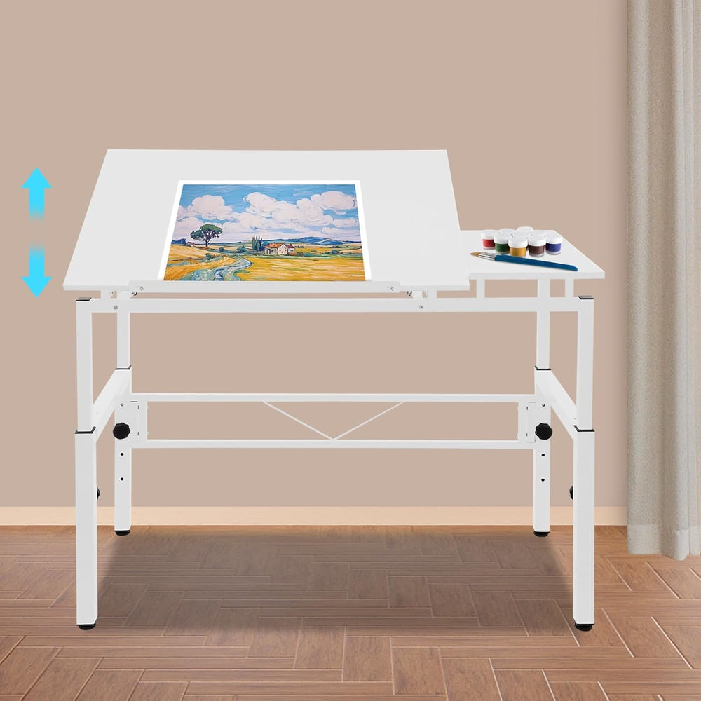 Tiltable Drafting Table, Adjustable Height Art Desk for Painting, Crafting | ...