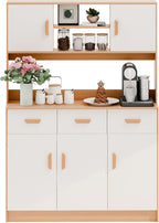 Talent Star 70" Tall Pantry Cabinet, Kitchen Storage Cabinet, Wood Storage Cabinets with 3 Drawers, 5 Doors and Open Shelves for Kitchen, Living Room, Dining Room Wooden Color