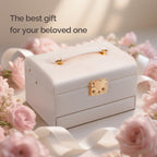 CASEGRACE Jewelry Box,3 Layers Leather Jewelry Storage Box with Lock, Mirror,Jewelry Storage Case for Necklaces Earrings Bracelets and Rings