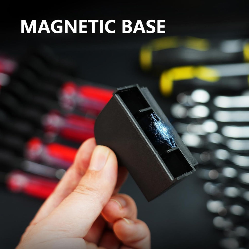 24pcs Magnetic Modular Wrench Organizers for Tool Drawers - Wrench Rack with Metric&SAE Labels,Tool Storage Holder with Magnet.Gift for father, brother&boyfriend (Black with magnets)