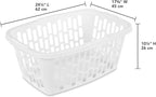 (6 Pack)1.5 Bushel Rectangular Laundry Basket with Handles,Stackable Plastic Laundry Hamper,White Ventilated Design for Easy Carrying & Storage