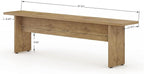 Manhattan Comfort Nomad 3 Piece Dining Set for 6 with Modern Kitchen Table and 2 Benches, Farmhouse Furniture with Rustic Wood Grain Finish, Pedestal Base, Easy Assembly, Dining Set, Nature