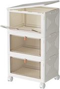 23Qt Plastic Storage Bins with Lids 3 Tier, Stackable for Storage, Boxes Lids, Containers, Multifunctional Folding Bedroom, Living Room, Study, Toy White