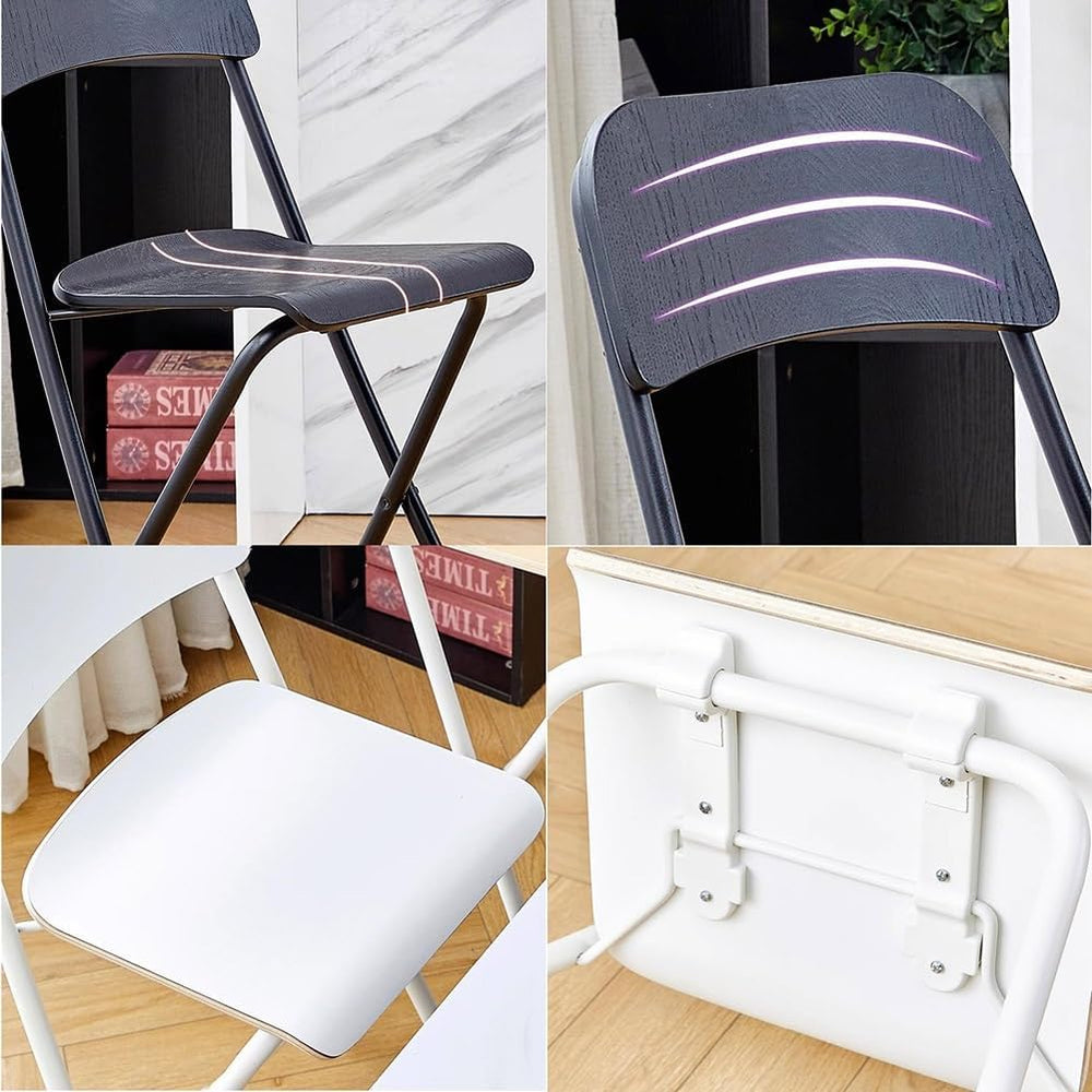 25in/29in Folding Breakfast Bar Stool, Modern Foldable Wooden Seat Tall Chair...