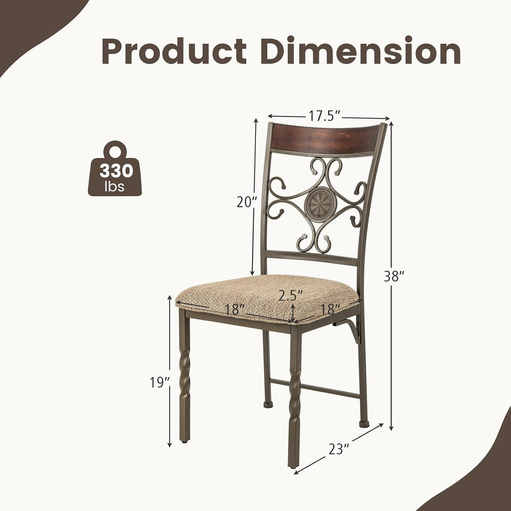 GOFLAME Dining Chairs Set of 2, Upholstered Kitchen Chairs with Padded Seat &...