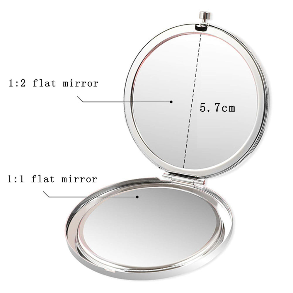 Daughter Gifts Silver Stainless Steel Compact Makeup Mirror Graduation Birthd...