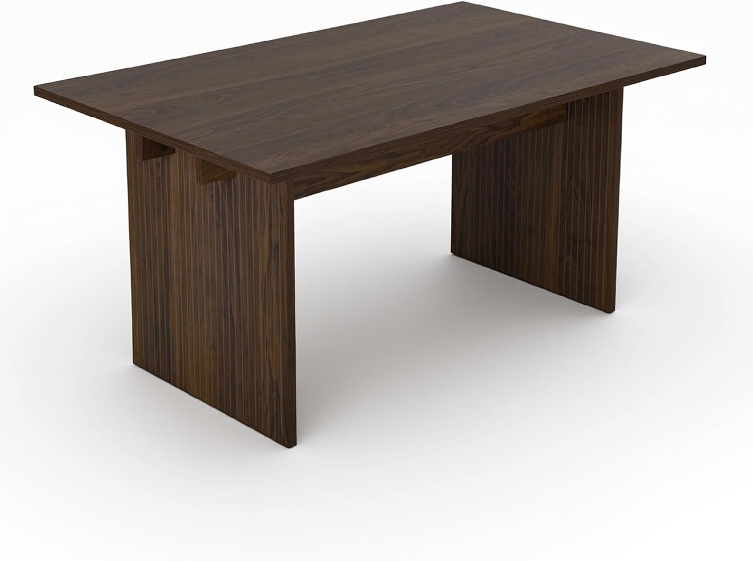 COLAMY 63 Inch Dining Room Table for 4 to 6, Modern Farmhouse Rectangular Kitchen Table with Easy-Care Melamine Surface, Stable Wooden Pedestal Dining Table, Multiple Color Options,Darkbrown