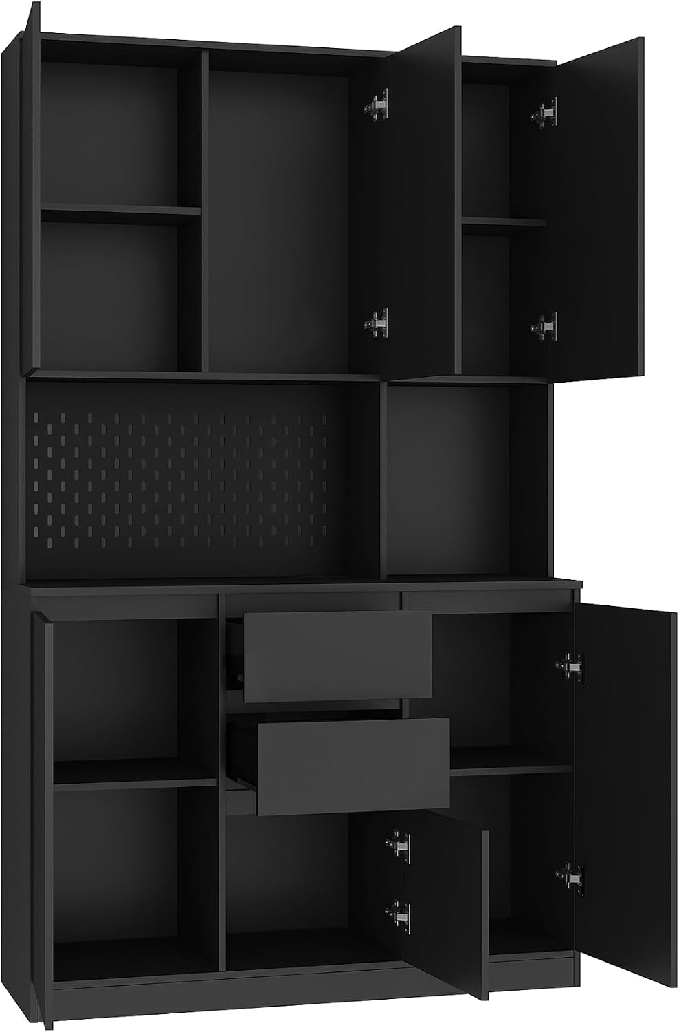 KEIKI 74'' Tall Pantry Storage Cabinet with Hutch, Adjustable Shelves...