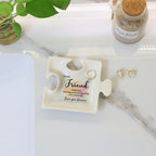 White Ceramic Puzzle Jewelry Tray - Ideal Personalized Gift for Friend on Birthday, Christmas - Thank You for Being Such an Important Piece of My Life Jewelry Organizer for Rings