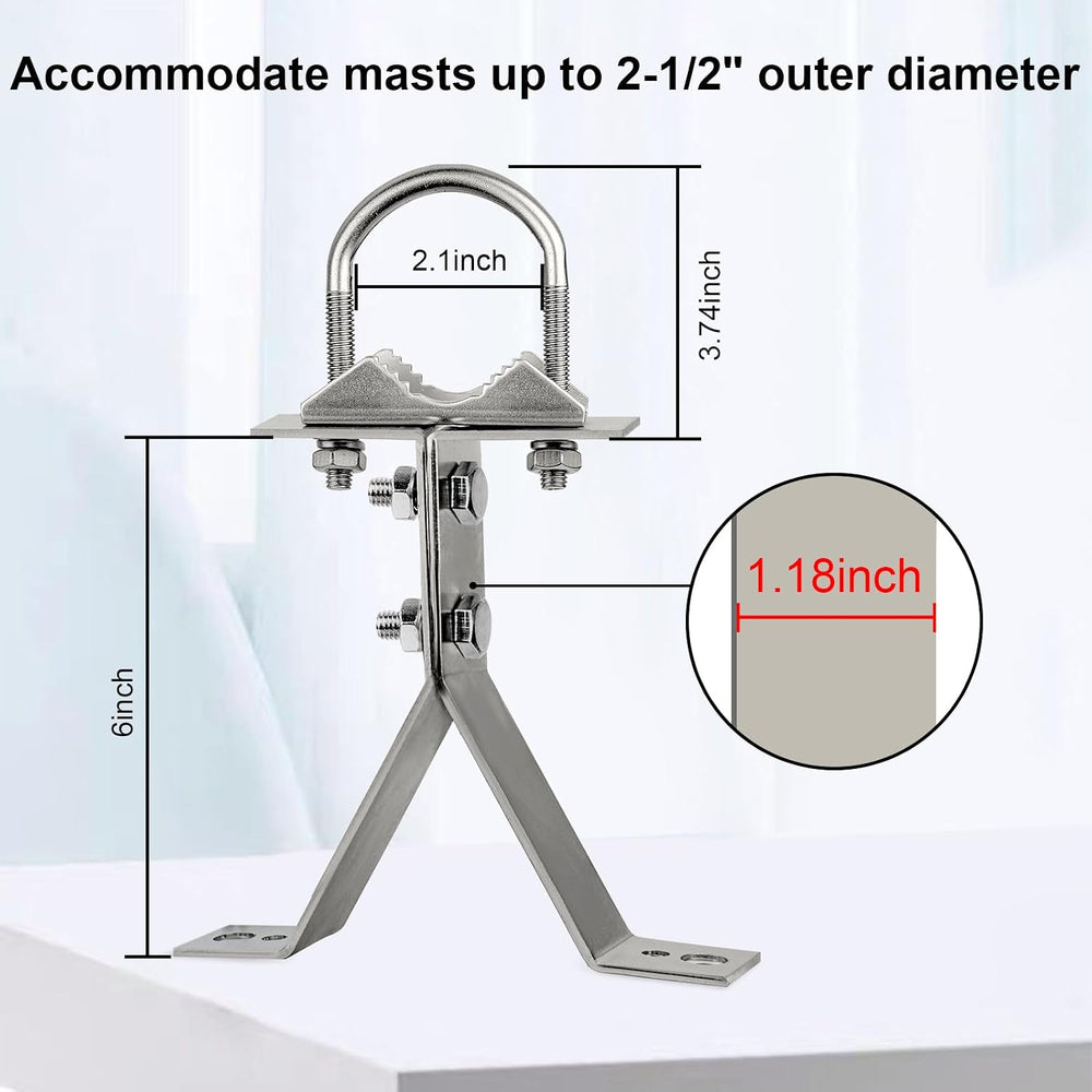 XRDS-RF Antenna Wall Mount 6 Inch Heavy-Duty Stand Off Wall Mast Mount Windpr...