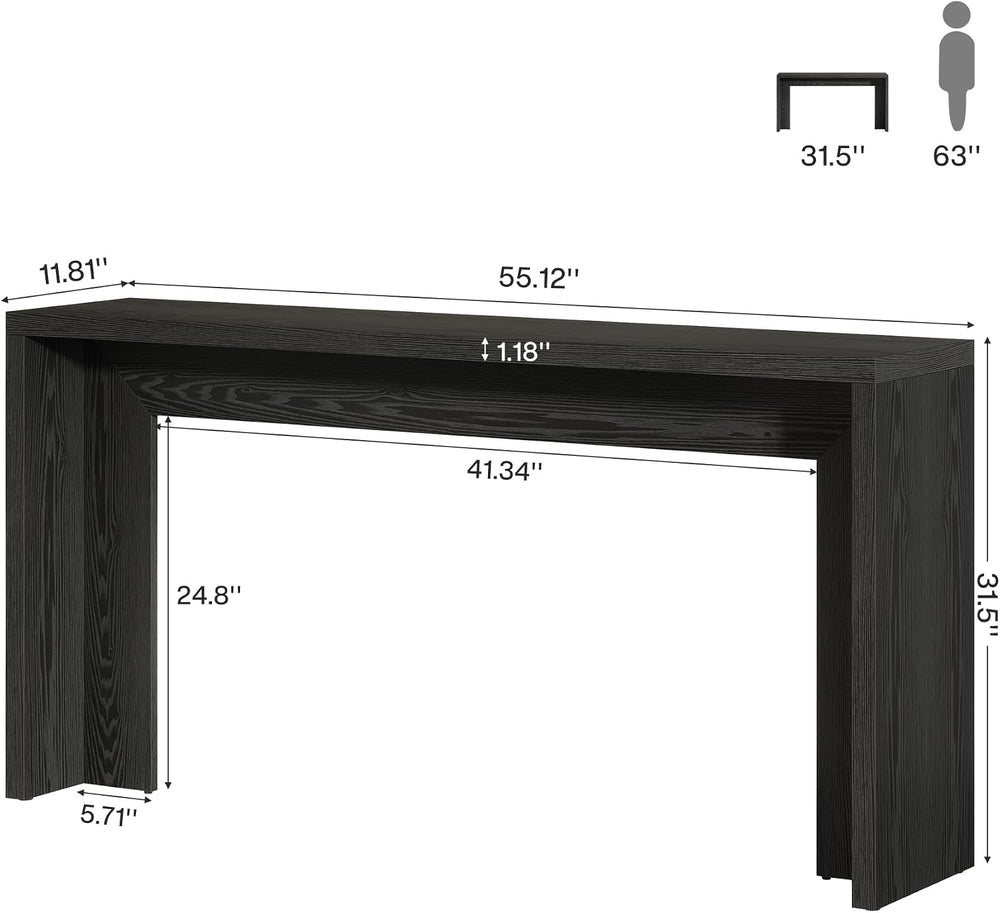 Tribesigns 55-Inch Farmhouse Console Table, Wooden Couch Table Behind Sofa wi...