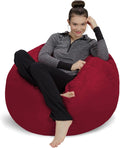 Sofa Sack Bean Bag Chair: 3' Memory Foam Furniture Bean Bag - Medium Sofa with Soft Micro Fiber Cover - Cherry Red