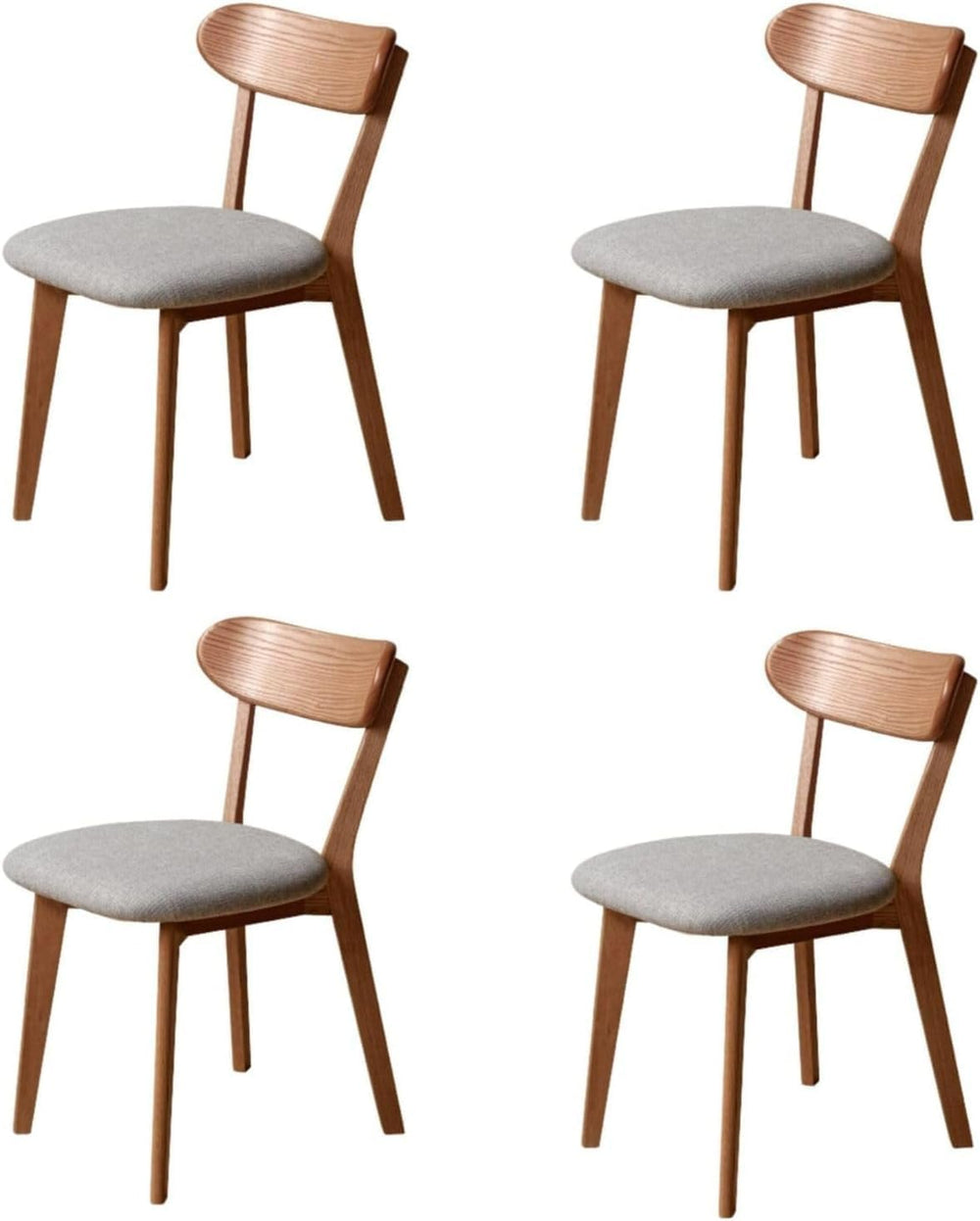 100% Solid Wood Upholstered Dining Chairs, Mid Century Modern Oak Dining Chai...