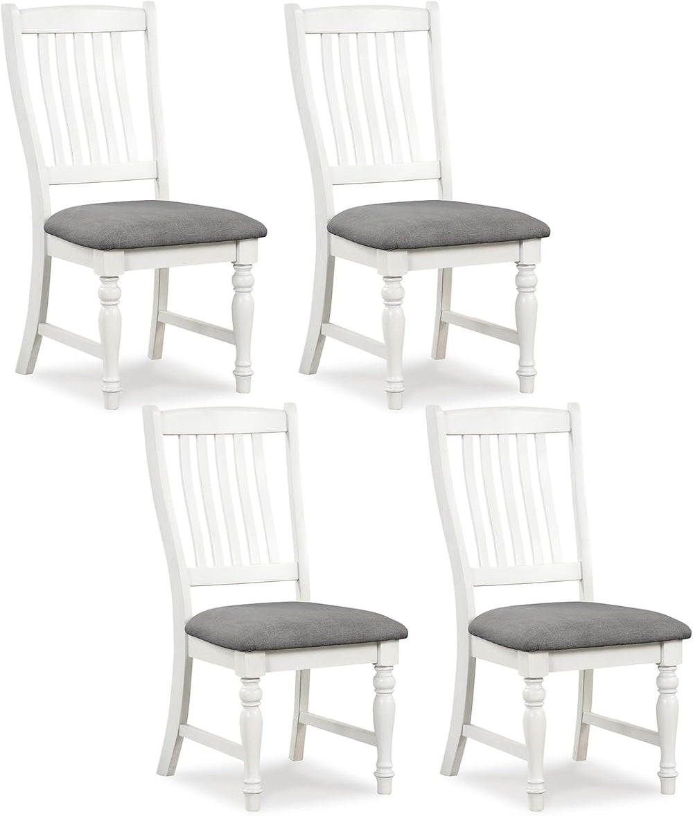 GIANTEX Wood Dining Chairs Set of 4, Farmhouse Kitchen Chairs, White
