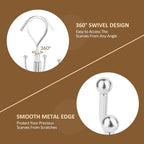 ZEDODIER 2 Pack Scarf Organizer Scarf Hanger for Closet, Rotatable Sturdy Hijab Holder Holds 16 Scarves, Metal Space Saving Closet Organizers and Storage, Silver