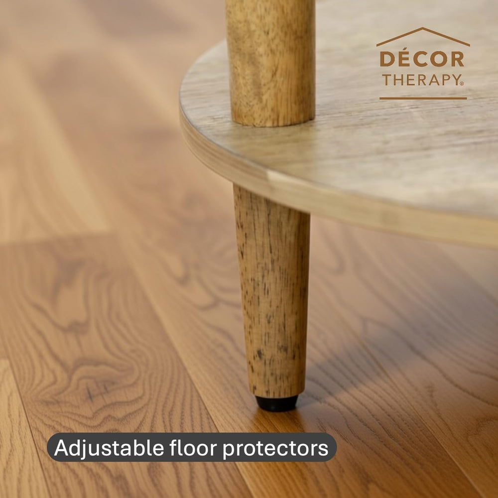 Decor Therapy Stafford Round Side Table, Seadrift Two-Tier Modern End Table w...