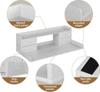 4 Drawers Washer Dryer Countertop with Shelf, 27.5" D x 54" W Laundry Topper with 3.54" High Guardrails and Non-Slip Pads,Extra Storage Organizer for Over Washer and Dryer, Holds 66 Lbs,White