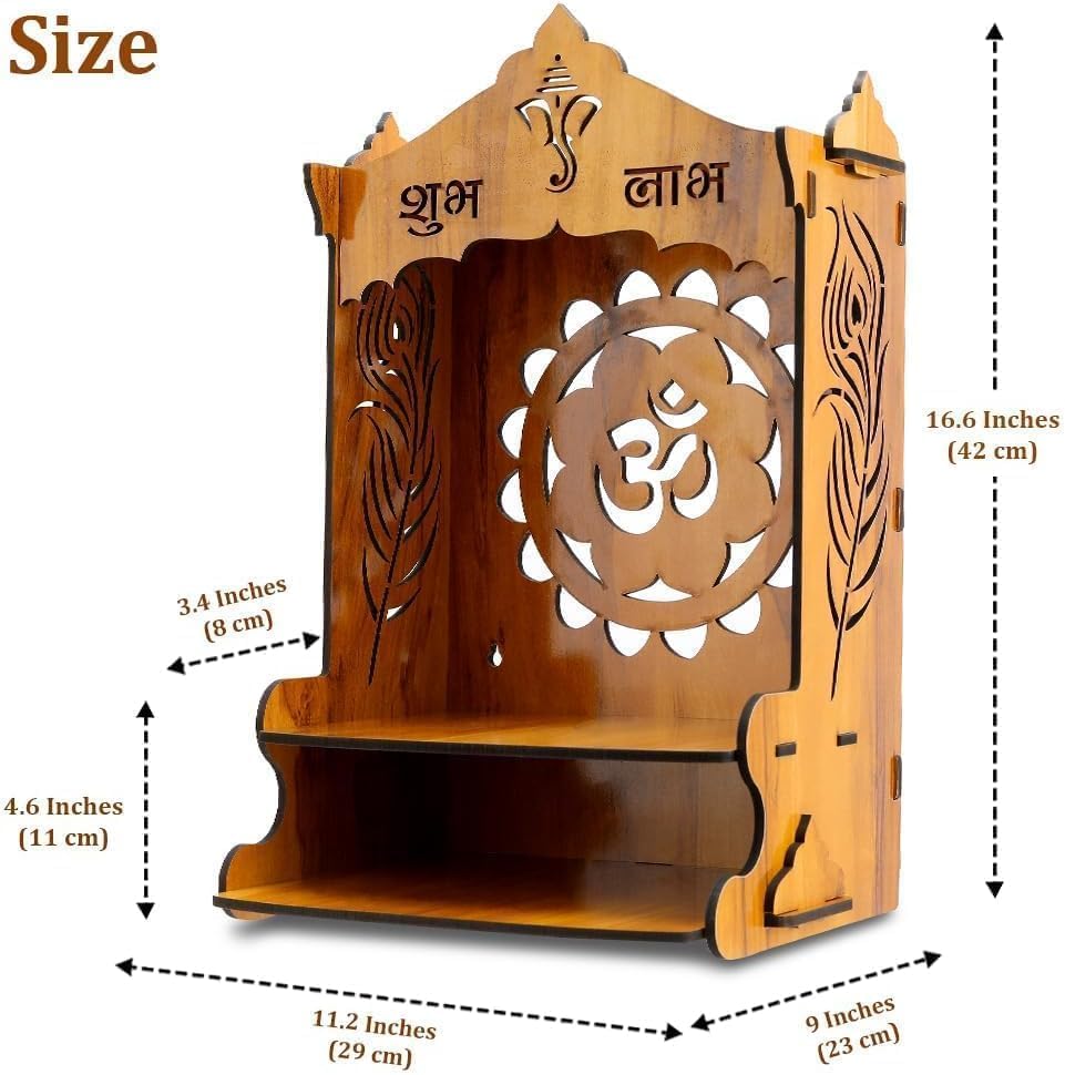 Puja Mandir for Home Wall Mounted | Wooden Temple | Pooja Mandir for Home | Pooja Stand | Wall Mount Design, Pooja Stand, Home Temple, Wooden Construction
