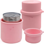 Original Canned Dog Food Storage Container | Silicone Can Cover Pet Food Sealer | BPA Free, Airtight, Dishwasher & Freezer Safe (2 Pcs Pink)