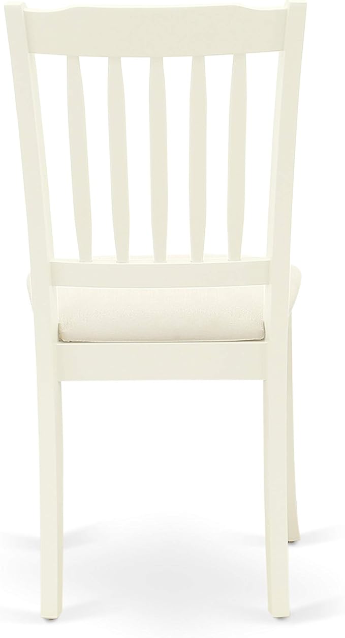 East West Furniture DODA5-LWH-C 5 Piece Modern Dining Table Set Includes a Rectangle Wooden Table with Butterfly Leaf and 4 Linen Fabric Dining Room Chairs, 42x78 Inch, Linen White