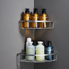 [2 Pack] Corner Shower Caddy Organizer, SUS304 Stainless Steel Heavy Duty Rust-Proof Shelf Shampoo Holder, Wall Mounted Storage Rack for Bathroom Kitchen, Brushed Nickel